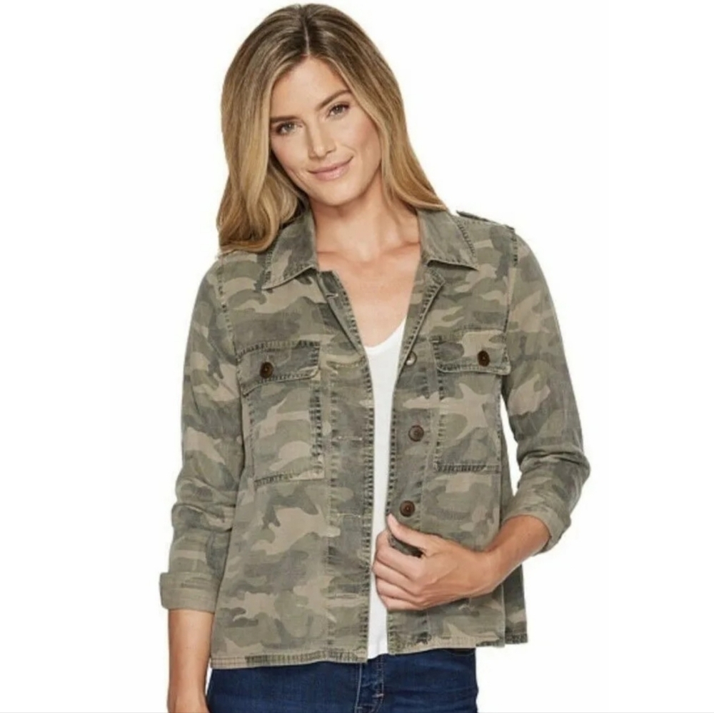 Lucky Brand | Green Camo Military Utility Button Up Shirt Shacket Size Medium